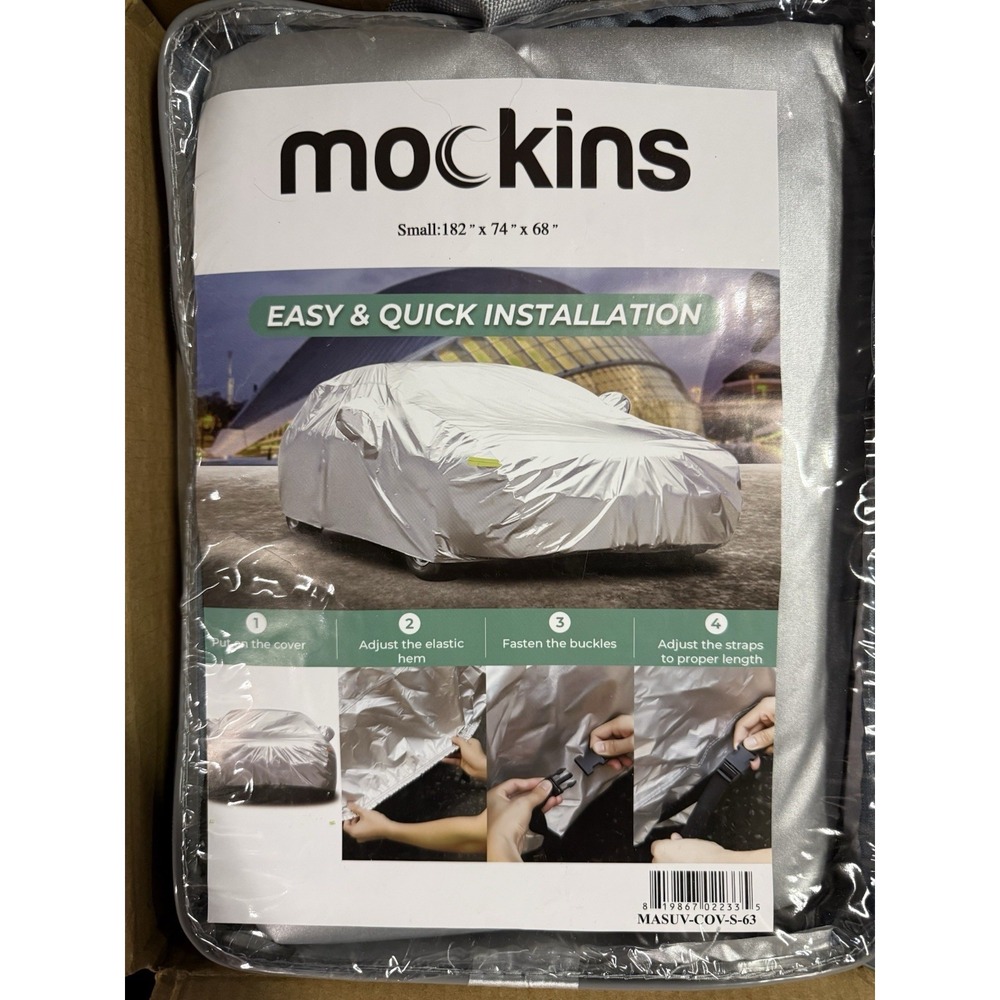 Mockins 182" x 74" x 68" Small SUV Full Car Cover‎ Waterproof & Night Reflective